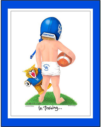 Kentucky In Training Football Player Matted Print