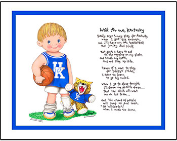 Kentucky Wait for Me Basketball Player Matted Print