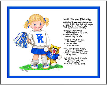 Kentucky Wait for Me Cheerleader Matted Print