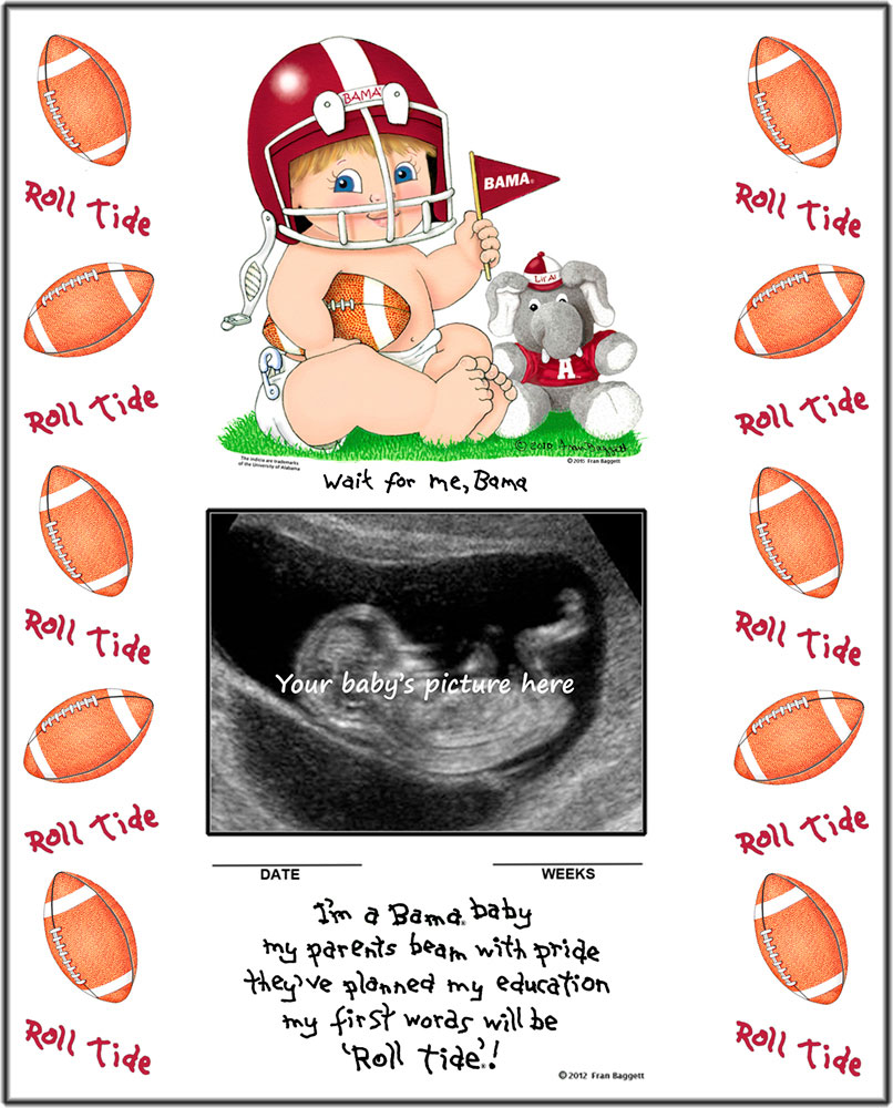 Alabama Wait for Me Baby Football Player Matted Print