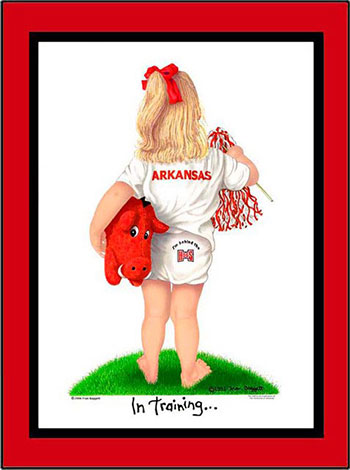 Arkansas In Training Cheerleader Matted Print