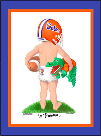Florida In Training Football Player Matted Print