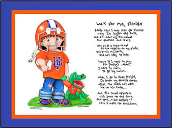 Florida Wait for Me Football Player Matted Print