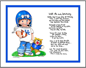 Kentucky Wait for Me Football Player Matted Print