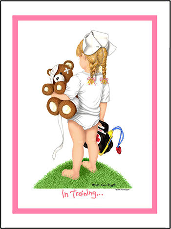 Nurse In Training toddler girl matted print smaller size