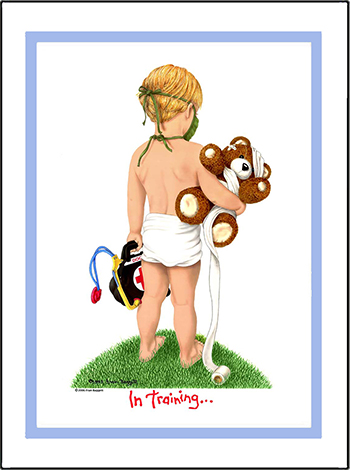 Doctor In Training little boy matted art print smaller size